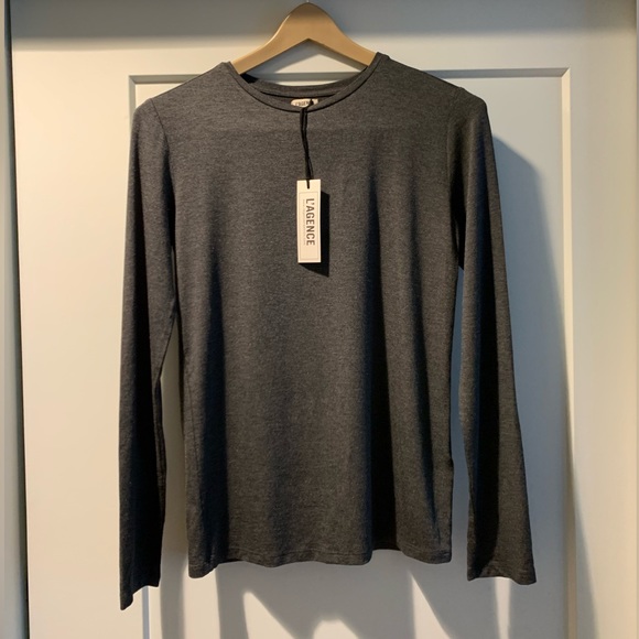 L'AGENCE TESS CREWNECK LONG-SLEEVE T-SHIRT SMALL - Picture 3 of 9
